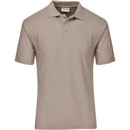 Mens Basic Pique Golf Shirt Stone Front